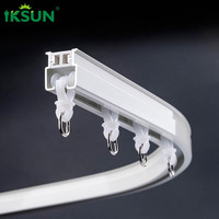 Iksun – rail de rideau pliable suspendu en aluminium en forme de l pour les baies