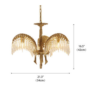 Lustre en cristal nordique, décoration artistique pour salon d'hôtel, forme <span class=keywords><strong>de</strong></span> <span class=keywords><strong>feuille</strong></span> en laiton doré, <span class=keywords><strong>luminaire</strong></span> en laiton, lustre en cristal en forme <span class=keywords><strong>de</strong></span> <span class=keywords><strong>feuille</strong></span> <span class=keywords><strong>de</strong></span> <span class=keywords><strong>palmier</strong></span> - Product Image 6