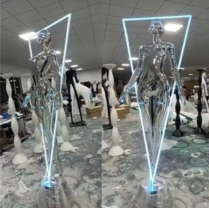 Estatua de robot sexy personalizada de fibra de vidrio, escultura de robot de señora desnuda para Club Bar, decoración interior, tema de Arte de resina para decoración de <span class=keywords><strong>cine</strong></span> - Product Image 3