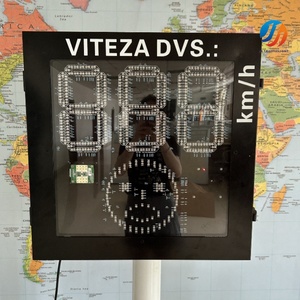 Nhà sản xuất nóng bán Romania phong cách Radar Tốc Độ Detector cho giao thông Xe chụp năng lượng mặt trời Radar dấu hiệu tốc độ - Product Image 1