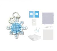 Kit de porte-clés en perles fondantes VOSAN Snowflake Plush, animaux, thème nature, créez votre propre art de perles fusionnées, jouet éducatif DIY fait main