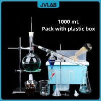Kit d'Appareils de Distillation en Verre pour Huiles Essentielles, Ensemble de Verres de Laboratoire pour Étudiants avec Accessoires Complets