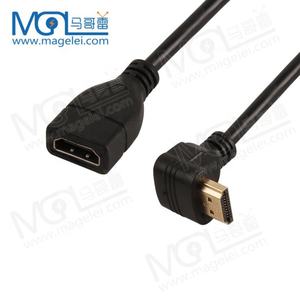 ที่กำหนดเองมาตรฐานใหม่ HDMI เป็น HDMI ชายกับหญิงสายต่อขึ้นโค้ง90องศา50เซนติเมตรสาย HDMI - Product Image 2