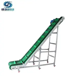 Thép nhẹ nghiêng Cleated màu xanh lá cây PVC vành đai băng tải cho gỗ chip