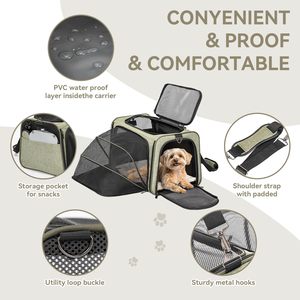 Transportadora Expandible para Gatos, Tamaño Mediano, para Viajes en Avión, Bolsa para Mascotas de hasta 13 lb - Product Image 5