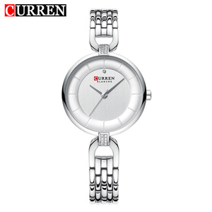 นาฬิกาควอทซ์ผู้หญิงกันน้ำปฏิทินคู่9052นาฬิกาสายสแตนเลสหน้าปัดกลมสำหรับนักธุรกิจ - Product Image 2