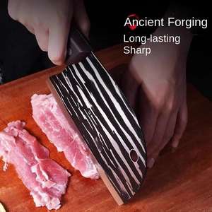 Couteau de Cuisine Professionnel Multi-Usage Tranchant en Acier Inoxydable, Manche en Bois pour <span class=keywords><strong>D</strong></span>écouper Têtes de Poisson, Viandes et Os, 9cm – Idéal Restaurants Asiatiques - Product Image 2