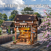 Cutebee 2025 Puzzle Kayu 3D Model Mainan CWGC217 Choshi No Shitamachi Rumah Miniatur DIY Gaya Jepang Mainan Mini Edukatif