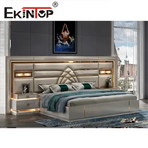 Ekintop लक्जरी नई डिजाइन बेडरूम सेट लक्जरी राजा आकार शाही बेडरूम सेट फर्नीचर