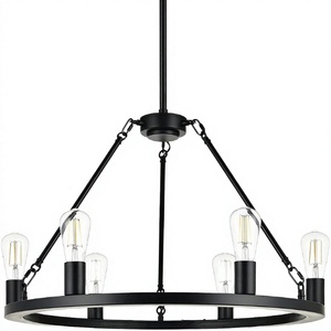 โคมไฟระย้า LED สไตล์อเมริกันอุตสาหกรรม DUOMEIJU ทำจากอะลูมิเนียมและอะคริลิก ปรับความสูงได้ สีทอง ใช้ไฟ AC 85-265V - Product Image 3