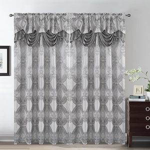 Rideaux en voile brodés de luxe européens modernes à motif floral <span class=keywords><strong>pour</strong></span> salon, chambre à coucher, <span class=keywords><strong>couloir</strong></span>, salle à manger, cuisine - Product Image 1