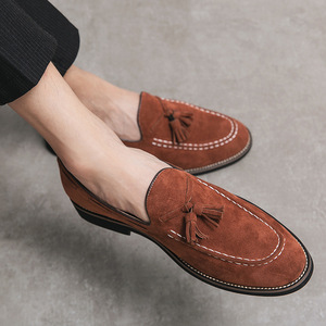 Mocassins en <span class=keywords><strong>daim</strong></span> à pampilles pour hommes, faits à la main, à enfiler, pour tenue décontractée ou habillée, personnalisables, vente en gros - Product Image 3