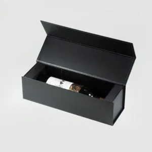 Caja de embalaje con revestimiento UV y logotipo personalizado, caja de regalo para botellas de vino