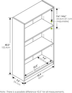 <span class=keywords><strong>OUHAN</strong></span> Bibliothèque moderne réglable à 3 niveaux Mobilier de maison simple avec fonction pliable pour cuisine, école ou salle de bain - Product Image 3