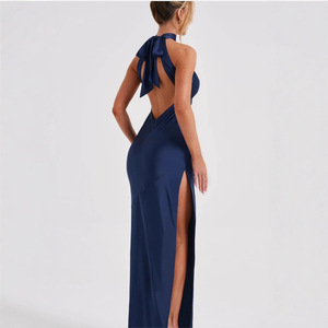 Le produit nouvellement lancé se vend bien. Robe dos nu en satin ajustée pour femme, modèle transfrontalier - Product Image 4