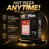 Distributeur automatique de pizzas chaudes entièrement automatique, commercial, en libre-service, avec écran tactile, options de paiement multiples et surveillance à distance