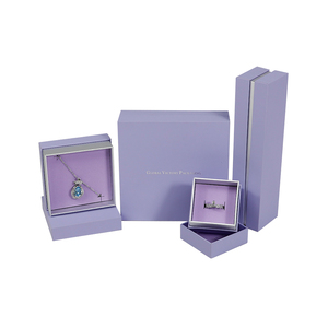 Yeni varış bilezikler kağıt mücevher kutusu özel kolye takı paketi <span class=keywords><strong>Online</strong></span> Jewels mağaza için işık mor küpe hediye kutusu