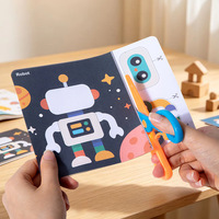 Libro de Actividades de Papel para Niños con Impresión Personalizada, Papel para Manualidades, Aprende a Cortar Líneas, Kit de Práctica de Tijeras de Seguridad para Preescolar