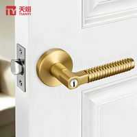 Poignées de porte factices à levier en acier inoxydable 304 moderne, à moletage intérieur, pour portes simples, avec fonction de confidentialité