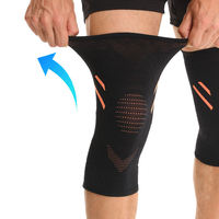 Manchons de compression de genou à tissage tridimensionnel Genouillères en spandex doux Double stabilisateur flexible antidérapant à haute élasticité