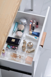 13PCS Clear <strong>Plastic</strong> Desk <strong>Drawer</strong> Organizers <strong>Set</strong>, 5-Size Versatile Bathroom and Vanity <strong>Drawer</strong> Organizer Trays, Storage for Makeup - Product Image 4
