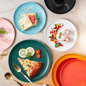 Assiette à dessert en <span class=keywords><strong>porcelaine</strong></span> émaillée de couleur de haute qualité, vente en gros, design <span class=keywords><strong>moderne</strong></span> et simple, <span class=keywords><strong>vaisselle</strong></span> pour le petit-déjeuner - Product Image 2