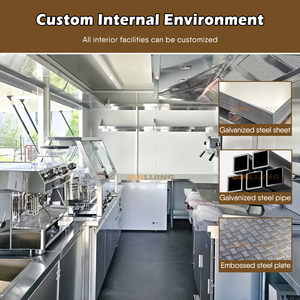 Jinlijing thương mại foodtruck bán lẻ trung tâm cà phê cửa hàng phục vụ thức ăn nhanh Trailer màu hồng di động cán kem xe tải để bán - Product Image 4