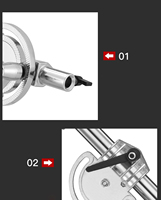 Bras de flèche robuste en acier inoxydable pour support de lumière 110-250cm support de barre transversale télescopique pour flash stroboscopique de studio