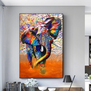 Pintura en lienzo de Elefante Africano para decoración del hogar, pintura de pared con grafiti, fotos para habitación de niños - Product Image 4