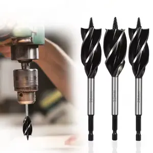 1/4inch Shank 20mm Long 168mm Dia Woodworking Wood Quad Fluted Auger Drill Bit
