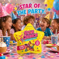 Bolsas de Mylar Personalizadas con Forma de Estrella, Ventana Transparente, Cierre Hermético, para Envasar Frutas, Dulces y Golosinas