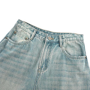 Özelleştirilmiş moda kadın geniş bacak pantolon yaz yeni tasarım Denim Harem pantolon - Product Image 4