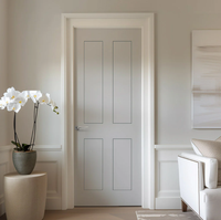 Porte intérieure de style Shaker moderne à 5 panneaux, en bois massif apprêté blanc, pré-montée pour chambre à coucher, maison et décoration
