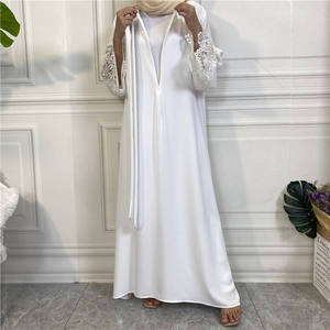 Muslim Women's Dubai Abaya Dress Lace Embroidered Bell Sleeve Open Front <strong>Kaftan</strong> <strong>Plus</strong> <strong>Size</strong> Abaya for Eid - Product Image 2