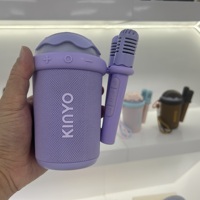 OEM K98 Mini haut-parleur intelligent portable rechargeable BT 5.3 10W à gamme complète, fonction karaoké, AirPlay, lumières LED RVB, 2 microphones