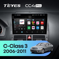TEYES CC4 PRO pour Mercedes Benz Classe C 3 W204 S204 2006 - 2011 CarPlay Android Auto 2DIN Autoradio Car play Radio