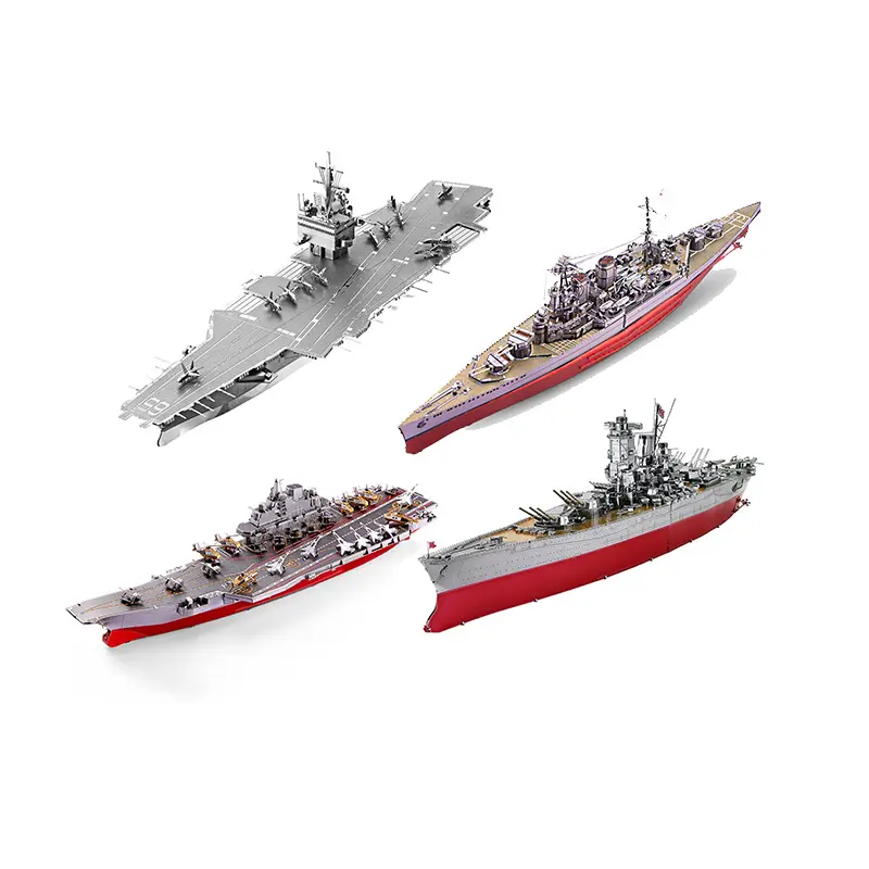 Piececool popüler askeri serisi 3d Metal bulmaca oyuncak yetişkin monte uçak taşıyıcı USS kurumsal CVN-65 savaş gemisi modeli