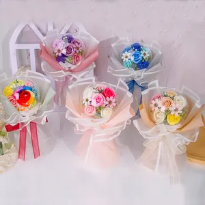 Boule acrylique transparente saint valentin amoureux Bouquet de fleurs boule fête des mères cadeaux savon Rose fleur Bouquet de fleurs