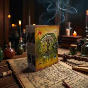 Diario de Cuero Hecho a Mano con Diseño de Árbol de la Vida y Ouroboros, Libro de Hechizos Vintage con Papel de Borde Rústico - Product Image 1