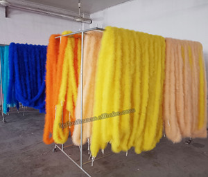 ผ้าพันคอสีม่วง ขนนกมาลาบูสีรุ้ง สำหรับผู้หญิง ใช้ตกแต่งงานปาร์ตี้ที่บ้าน คริสต์มาส เสื้อผ้า ชุดเต้นรำ อุปกรณ์เสริม - Product Image 3