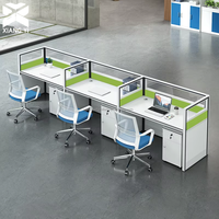 Bureaux de bureau en bois, table de personnel, bureau modulaire, poste de travail en open space avec tiroir, table de bureau pour immeuble de bureaux