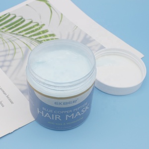 Crème de soin capillaire à l'huile de cheveux marocaine biologique végane avec logo personnalisé, masque capillaire nourrissant au peptide de cuivre bleu avec étiquette privée - Product Image 3