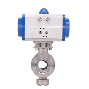 Válvula de Bola en V Neumática, Resistente al Desgaste, a Prueba de Explosiones, DN100, Acero Inoxidable, Doble Acción, para Agua, OEM HGZK - Product Image 1