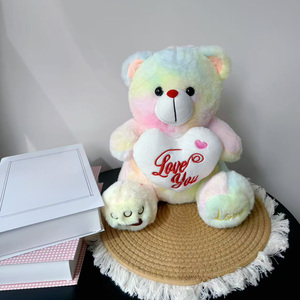 Oso de Peluche Pequeño en Forma de Corazón Colorido de Dibujos Animados al por Mayor, Lindo Oso de Peluche Teñido para el Día de San Valentín, Regalo para Fiestas - Product Image 6