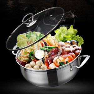 Casserole en acier inoxydable 4,1L-6L antiadhésive avec couvercle pour usage domestique et commercial - Product Image 1