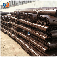 Planche de drainage ondulée en HDPE marron pour surface en gravier, 30 mètres de long, personnalisable pour l'aménagement paysager, la construction de barrages, les jardins et les parcs