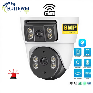 Caméra de sécurité dôme WIFI 8MP CCTV Double objectif 360 degrés PTZ Détection humanoïde IA Suivi de mouvement IP66 Étanche <span class=keywords><strong>Cloud</strong></span> 1 an - Product Image 1