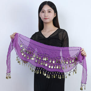 तीन-परत सोने का सिक्का पेट नृत्य कमर चेन भारतीय नृत्य 72 सोने की सिक्का कमर कड़ी - Product Image 4