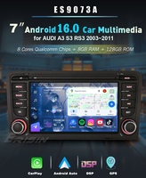 Unidad Principal Android 16 de 7 Pulgadas, 8GB, 128GB para Audi A3 S3 RS3 2003-2012 RNSE-PU, CarPlay Inalámbrico, Android Auto, GPS, DAB+, DSP