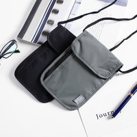 Tas dompet leher hitam dompet, dengan ritsleting pemblokir RFID, tempat paspor dan tas telepon dompet panjang nilon lapisan rantai tas dekorasi
